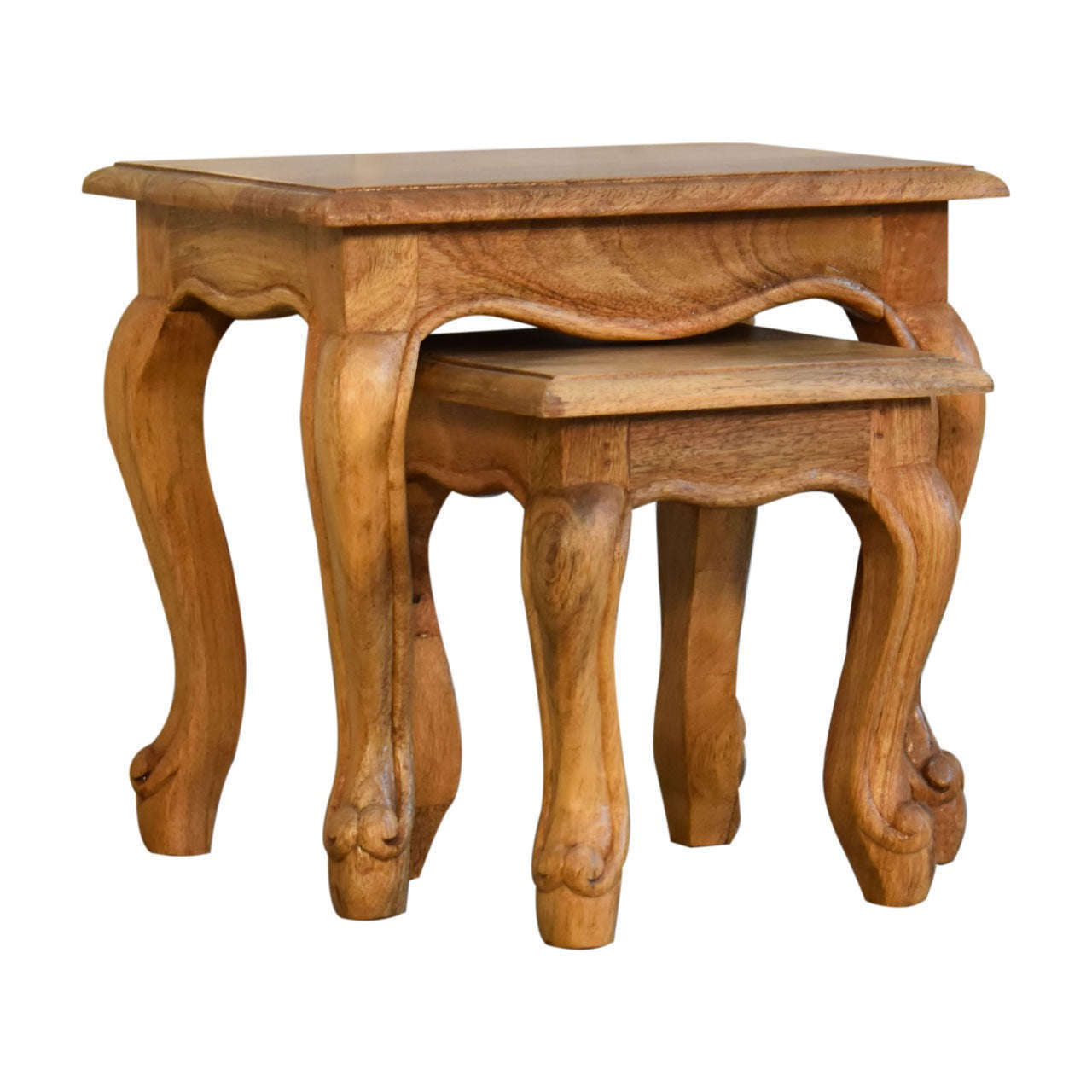 Ashpinoke:Oak-ish French Style Stool Set-Stools-Artisan