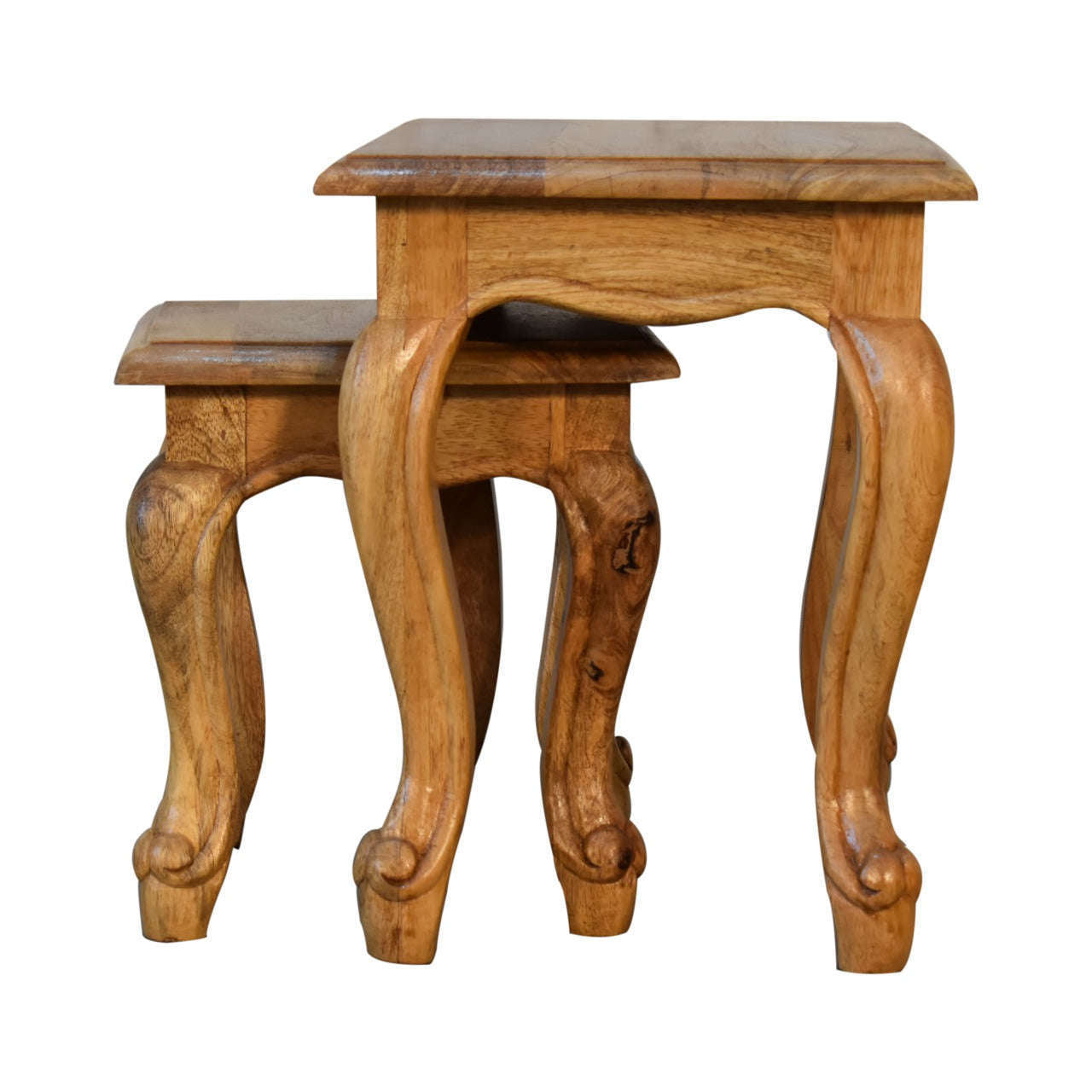 Ashpinoke:Oak-ish French Style Stool Set-Stools-Artisan