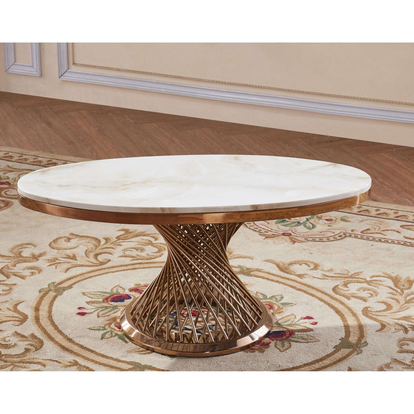 Ashpinoke:Pescara Marble Coffee Table with Stainless Steel Base-Coffee Tables-Heartlands Furniture