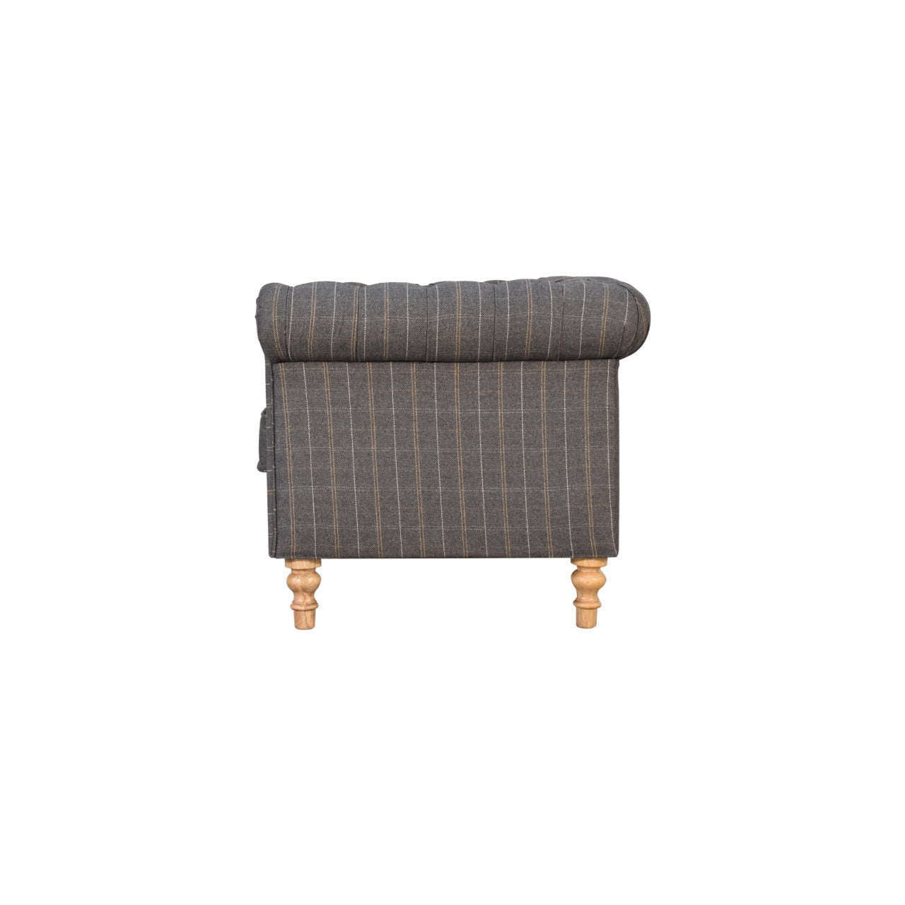 Ashpinoke:Pewter Tweed Chesterfield 2 Seater Sofa-Sofas-Artisan