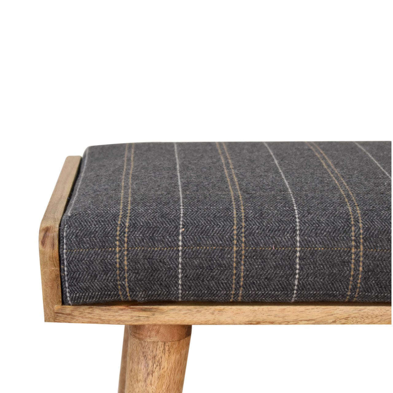 Ashpinoke:Pewter Tweed Tray Style Footstool-Footstools-Artisan