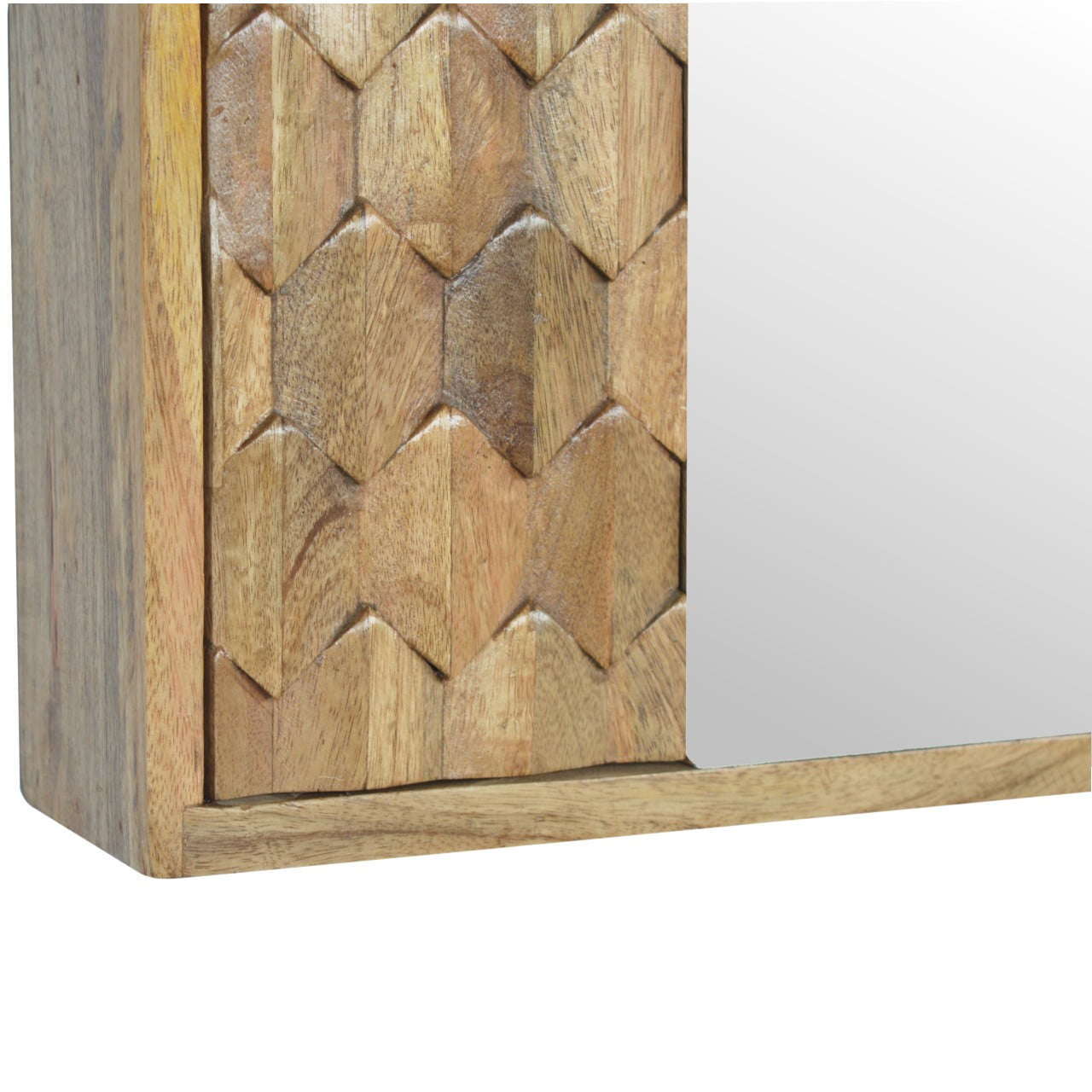 Ashpinoke:Pineapple Carved Sliding Wall Mirror Cabinet-Cabinets-Artisan