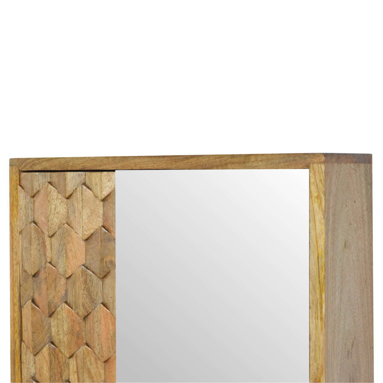 Ashpinoke:Pineapple Carved Sliding Wall Mirror Cabinet-Cabinets-Artisan