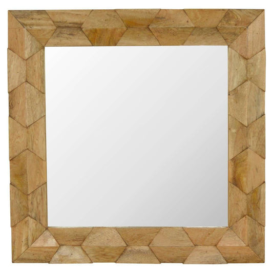 Ashpinoke:Pineapple Carved Square Mirror-Mirrors-Artisan