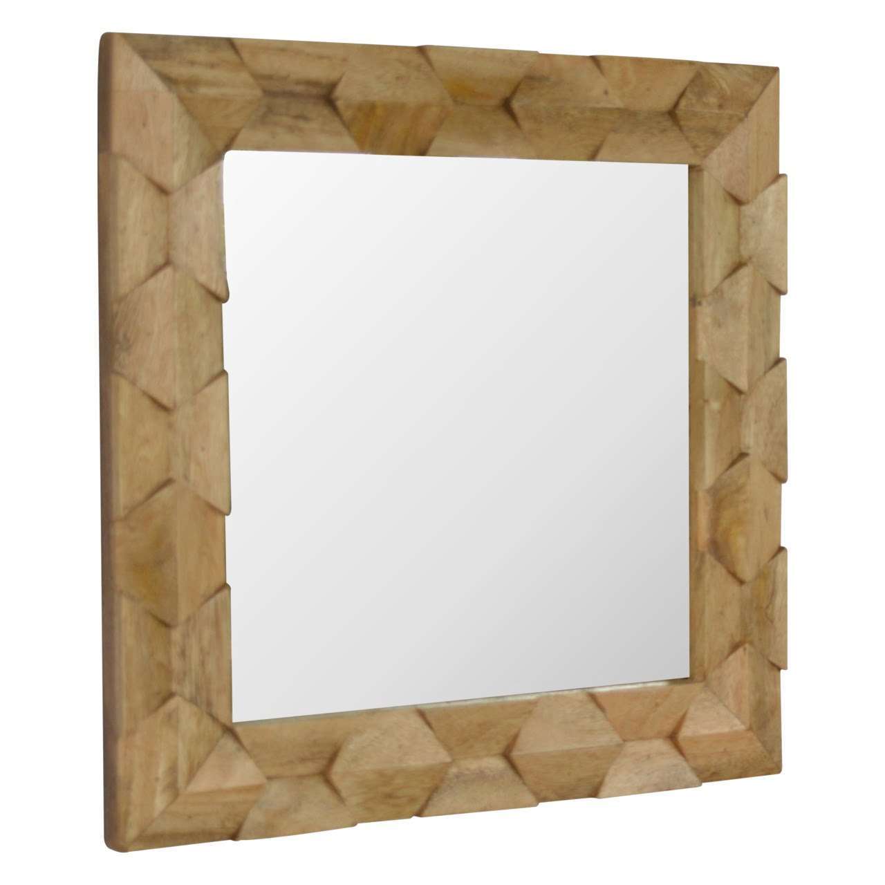 Ashpinoke:Pineapple Carved Square Mirror-Mirrors-Artisan