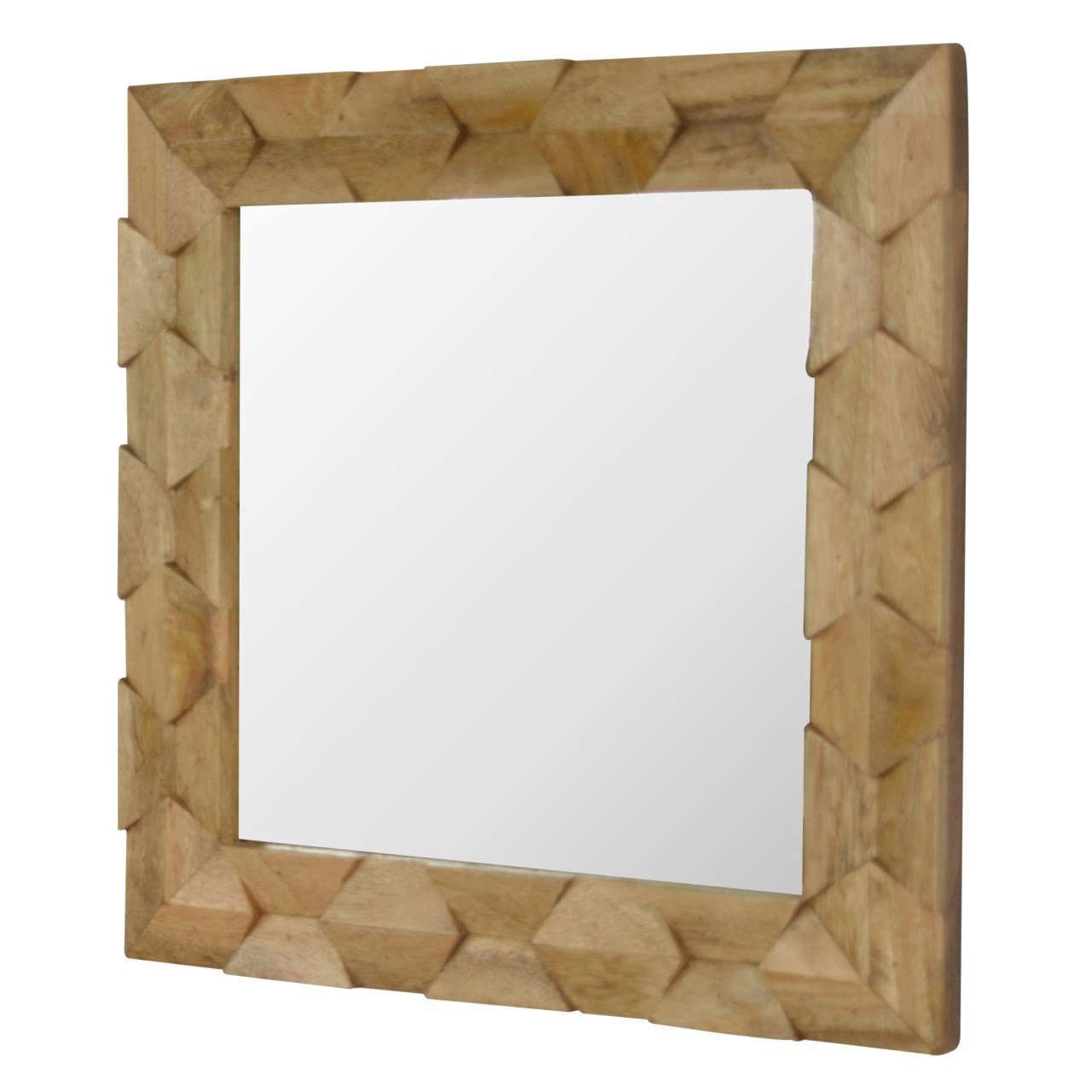 Ashpinoke:Pineapple Carved Square Mirror-Mirrors-Artisan