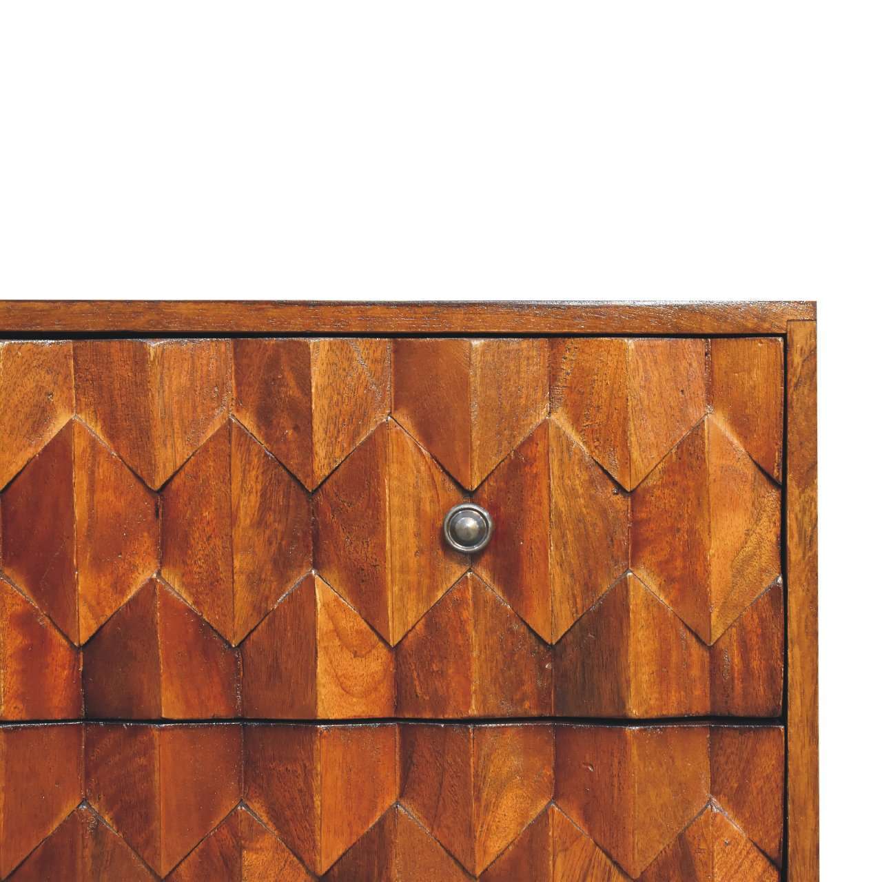 Ashpinoke:Pineapple Chestnut Carved Chest-Chests and Drawers-Artisan