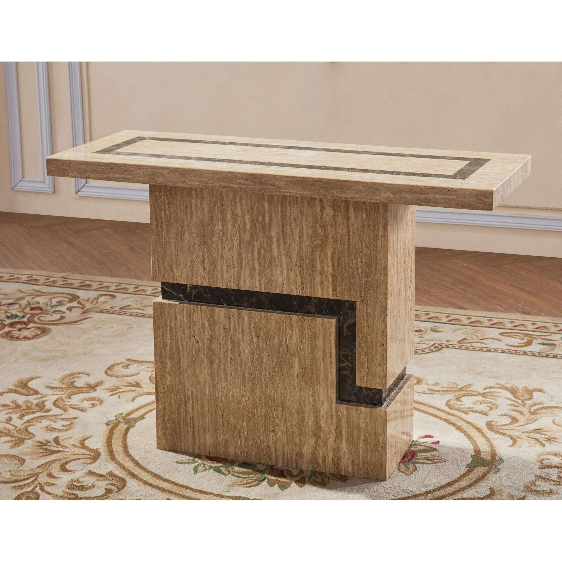 Ashpinoke:Potenza Marble Console Table with Marble Base-Console and Hall Tables-Heartlands Furniture