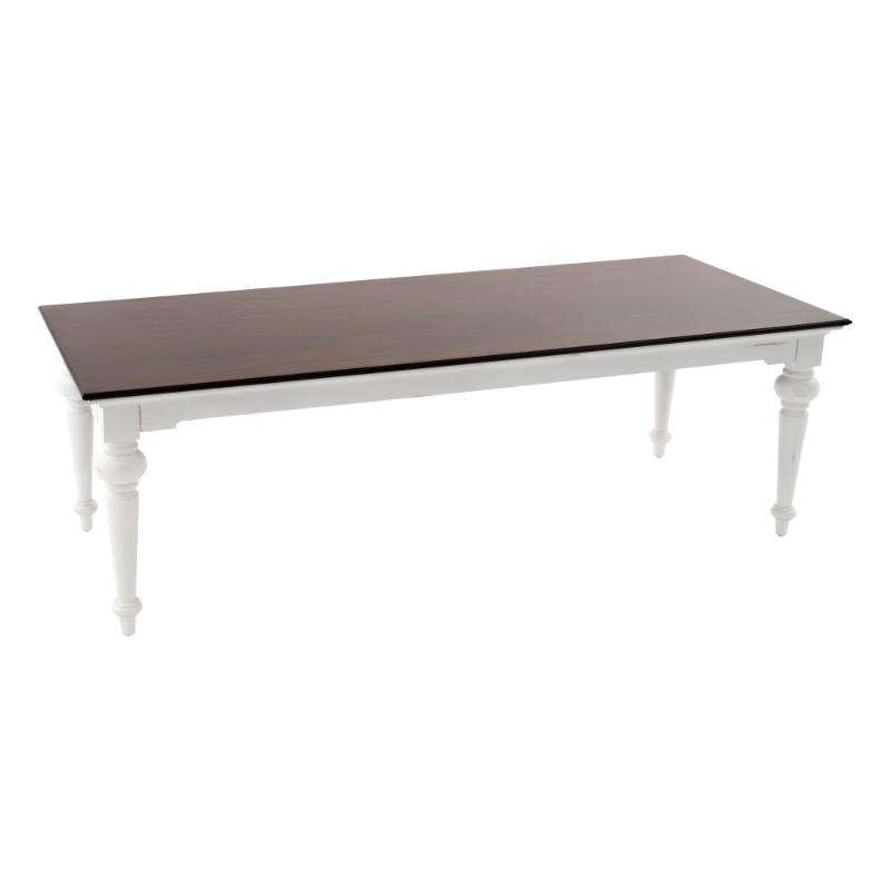 Ashpinoke:Provence Accent Collection Dining Table 240 in White Distress & Deep Brown-Dining Tables-NovaSolo