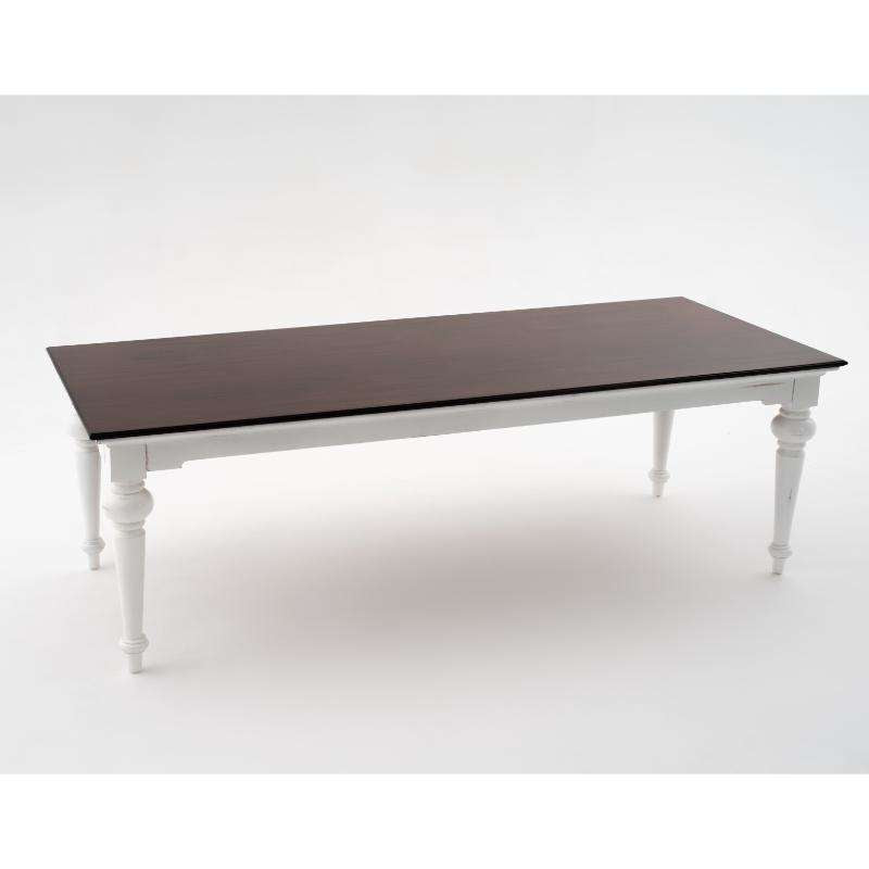 Ashpinoke:Provence Accent Collection Dining Table 240 in White Distress & Deep Brown-Dining Tables-NovaSolo