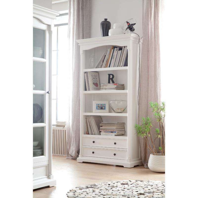Ashpinoke:Provence Collection Bookcase in Classic White-Bookcases-NovaSolo