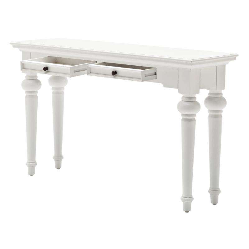 Ashpinoke:Provence Collection Console Table in Classic White-Console and Hall Tables-NovaSolo