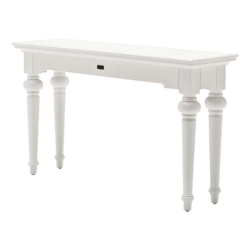 Ashpinoke:Provence Collection Console Table in Classic White-Console and Hall Tables-NovaSolo