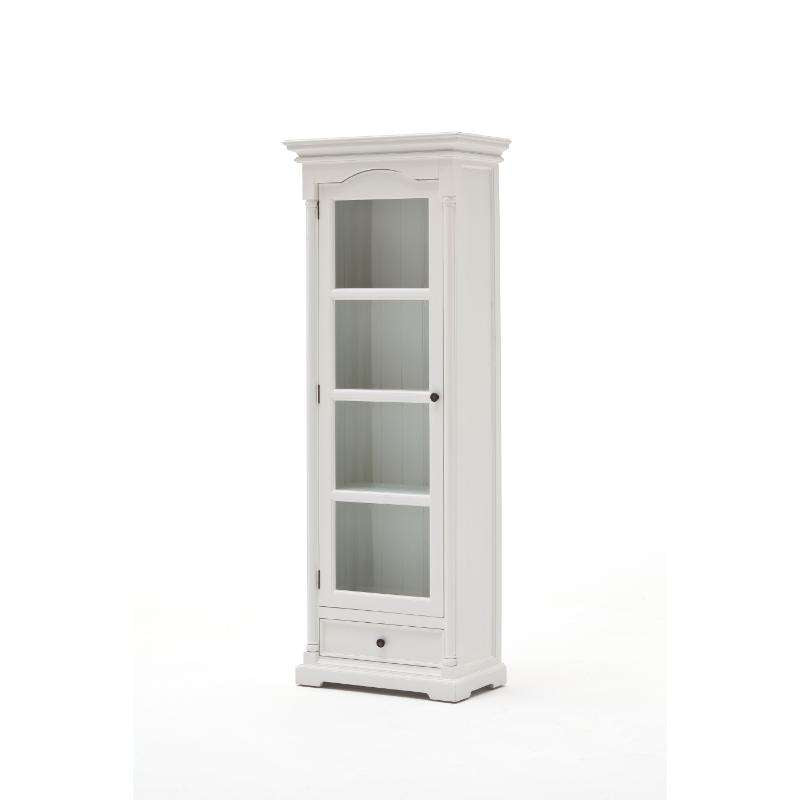 Ashpinoke:Provence Collection Glass Cabinet in Classic White-Cabinets-NovaSolo