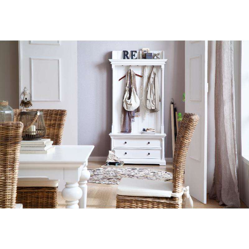 Ashpinoke:Provence Collection Hall Tree in Classic White-Coat and Hat Racks-NovaSolo