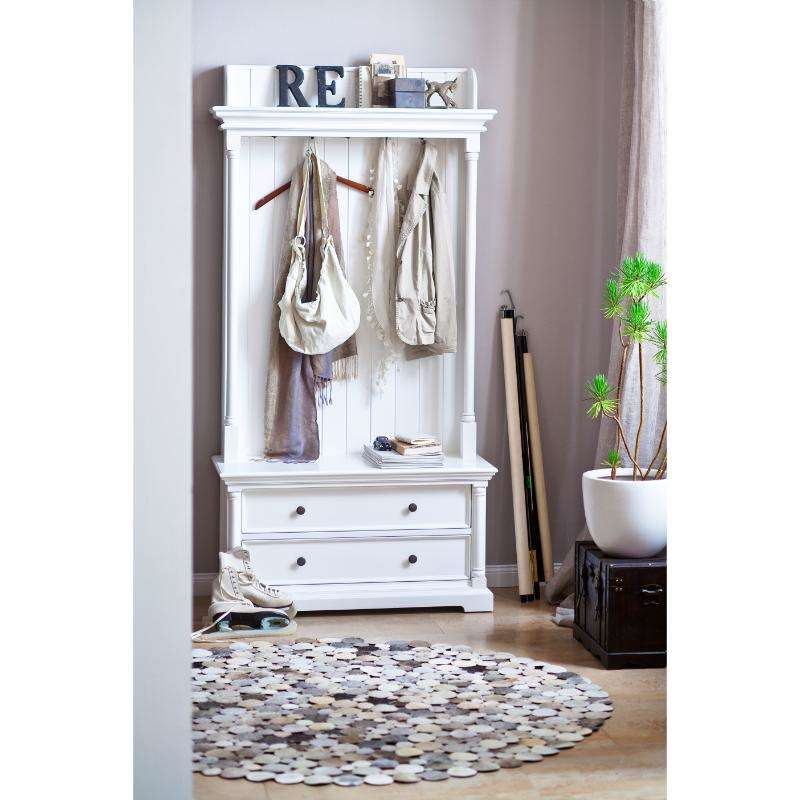 Ashpinoke:Provence Collection Hall Tree in Classic White-Coat and Hat Racks-NovaSolo