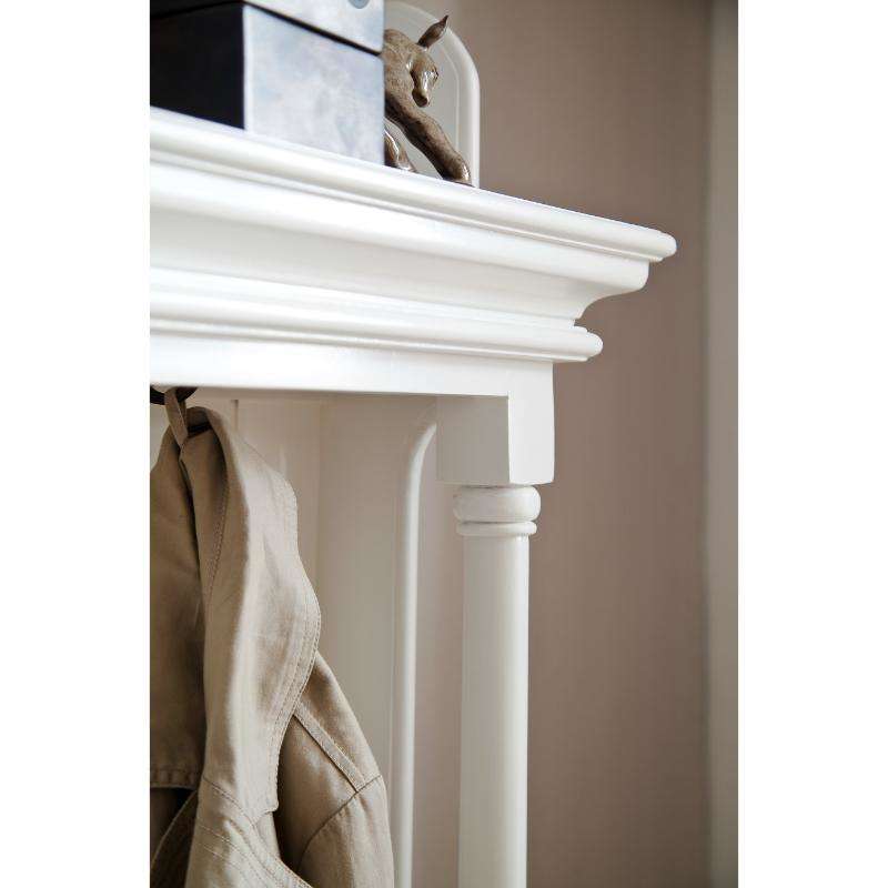 Ashpinoke:Provence Collection Hall Tree in Classic White-Coat and Hat Racks-NovaSolo