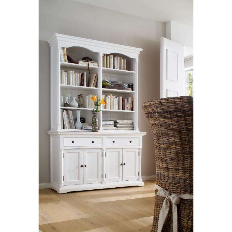 Ashpinoke:Provence Collection Hutch Cabinet in Classic White-Cabinets-NovaSolo