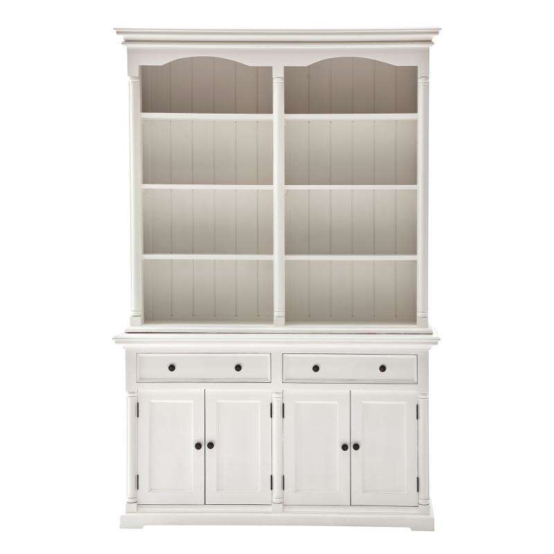 Ashpinoke:Provence Collection Hutch Cabinet in Classic White-Cabinets-NovaSolo