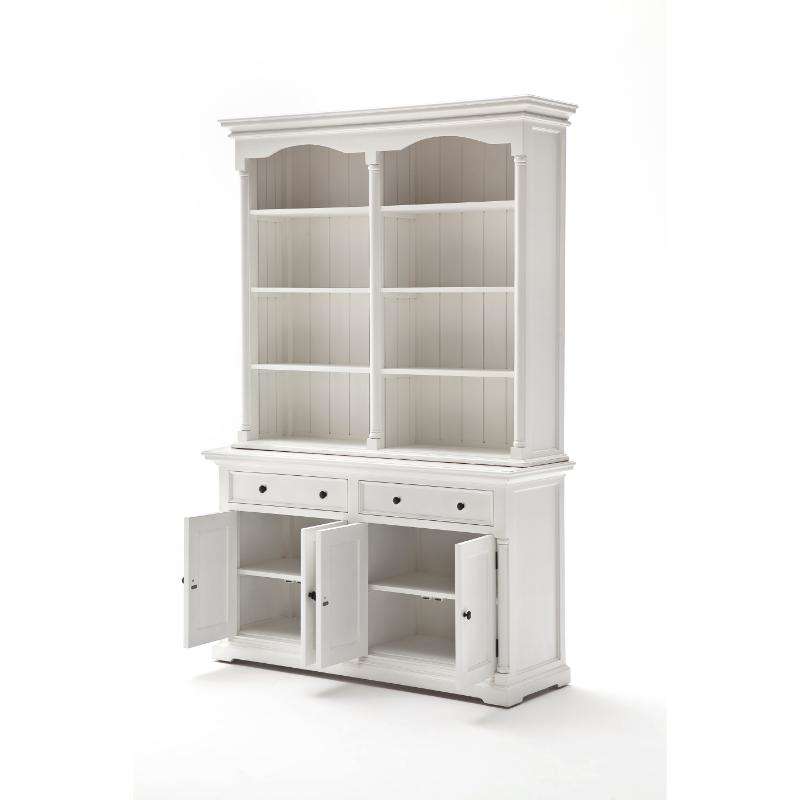 Ashpinoke:Provence Collection Hutch Cabinet in Classic White-Cabinets-NovaSolo