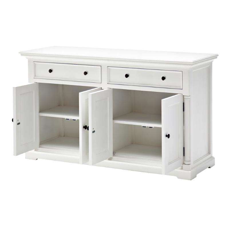 Ashpinoke:Provence Collection Hutch Cabinet in Classic White-Cabinets-NovaSolo