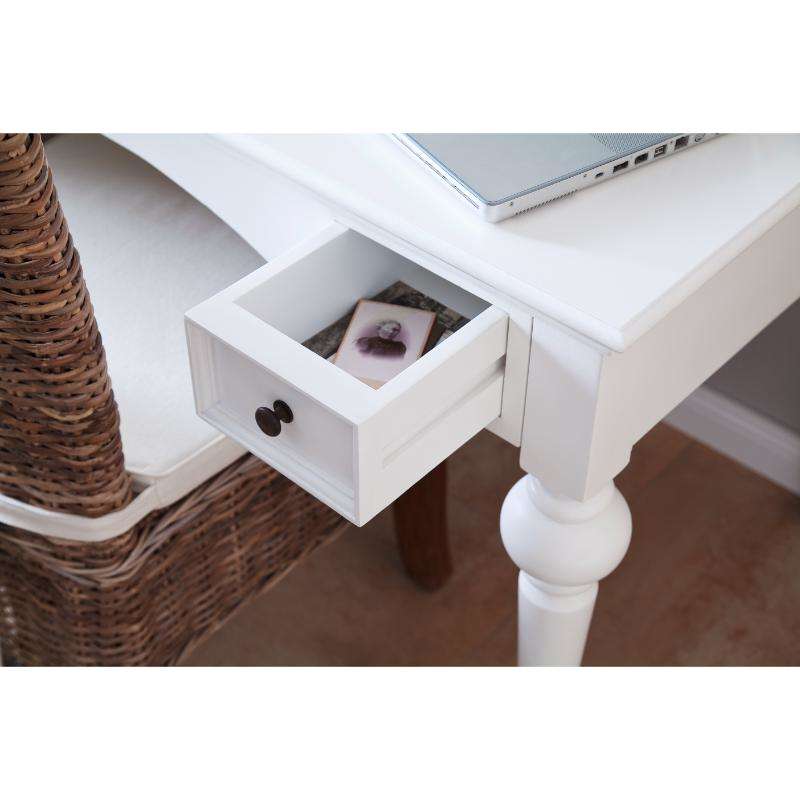 Ashpinoke:Provence Collection Secretary Desk with Hutch in Classic White-Desks-NovaSolo