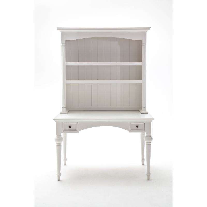 Ashpinoke:Provence Collection Secretary Desk with Hutch in Classic White-Desks-NovaSolo