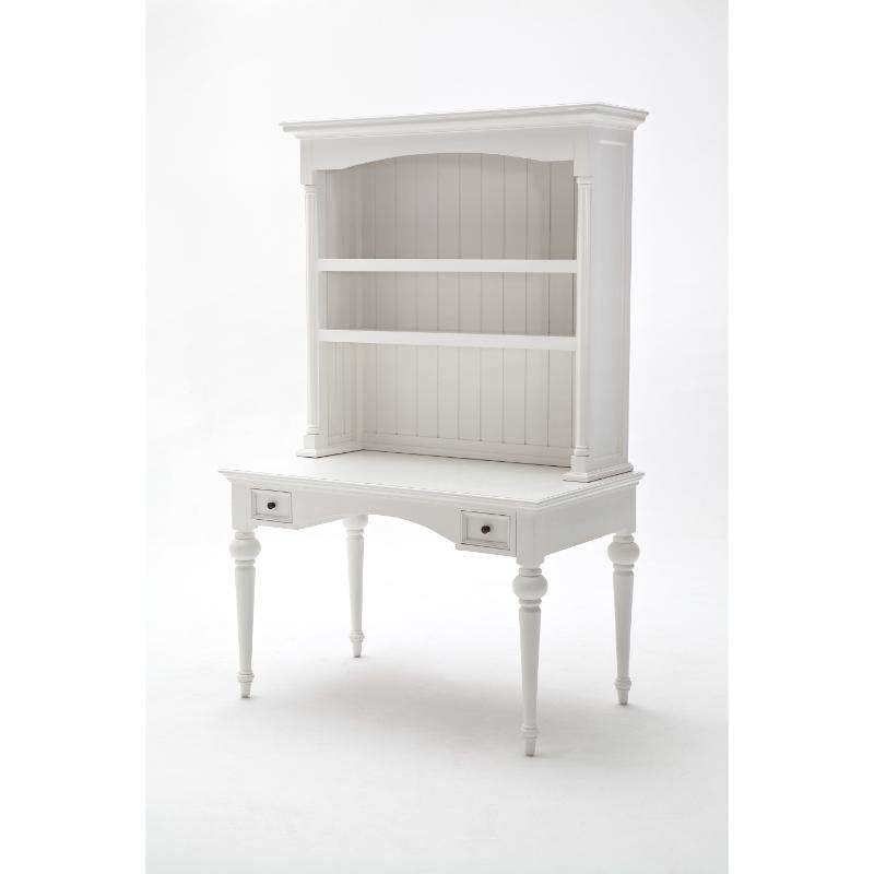 Ashpinoke:Provence Collection Secretary Desk with Hutch in Classic White-Desks-NovaSolo