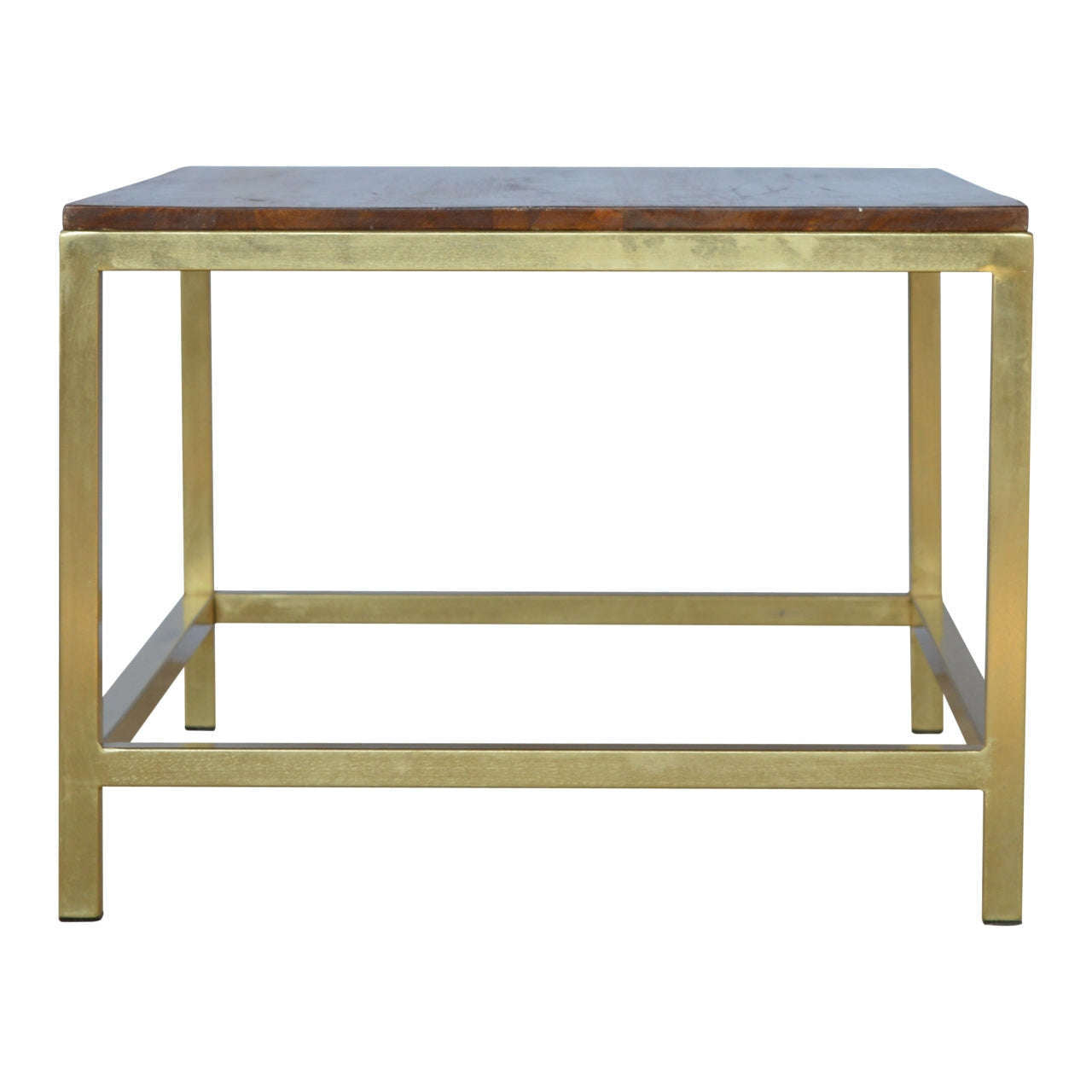 Ashpinoke:Rectangular Coffee Table with Gold Base-Coffee Tables-Artisan