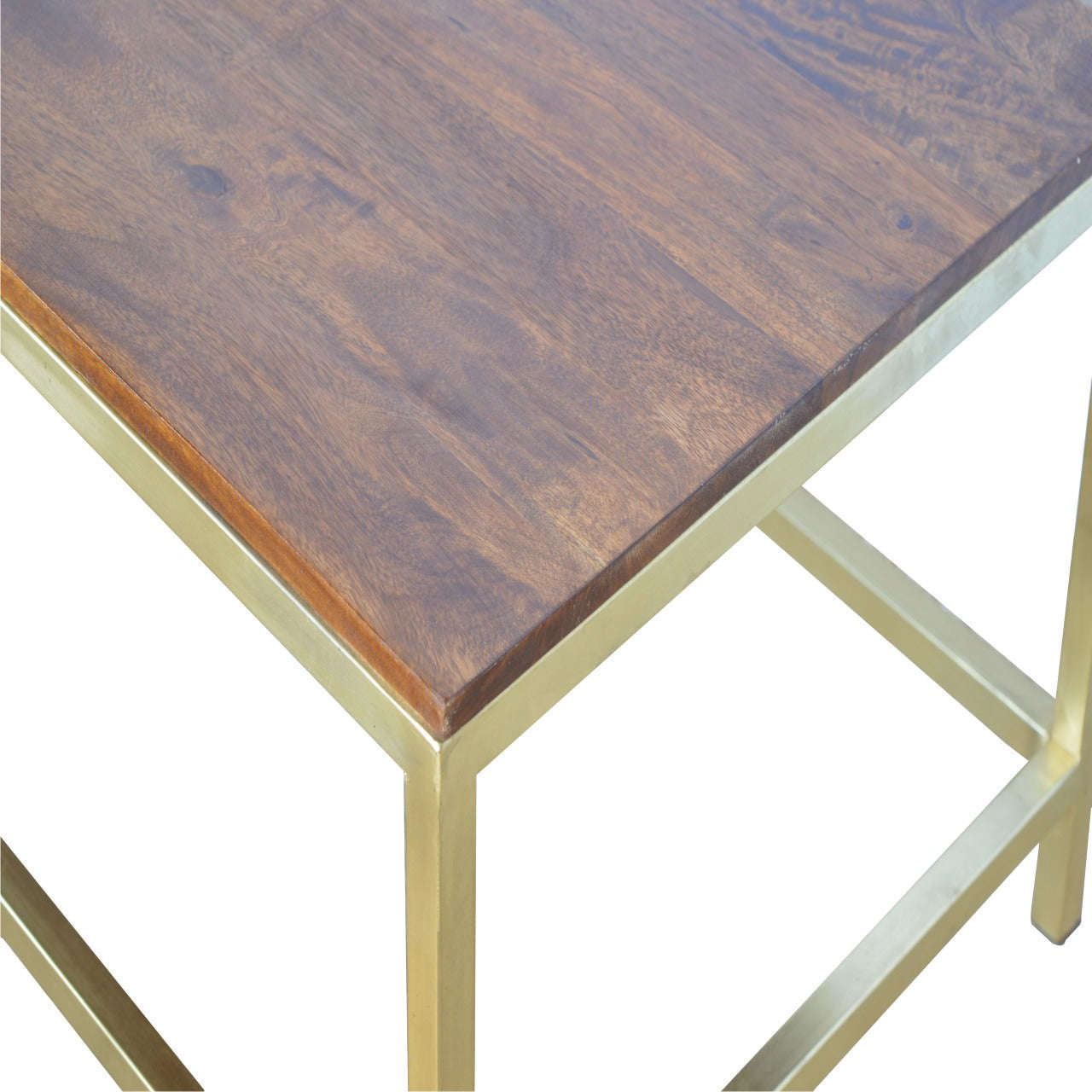 Ashpinoke:Rectangular Coffee Table with Gold Base-Coffee Tables-Artisan