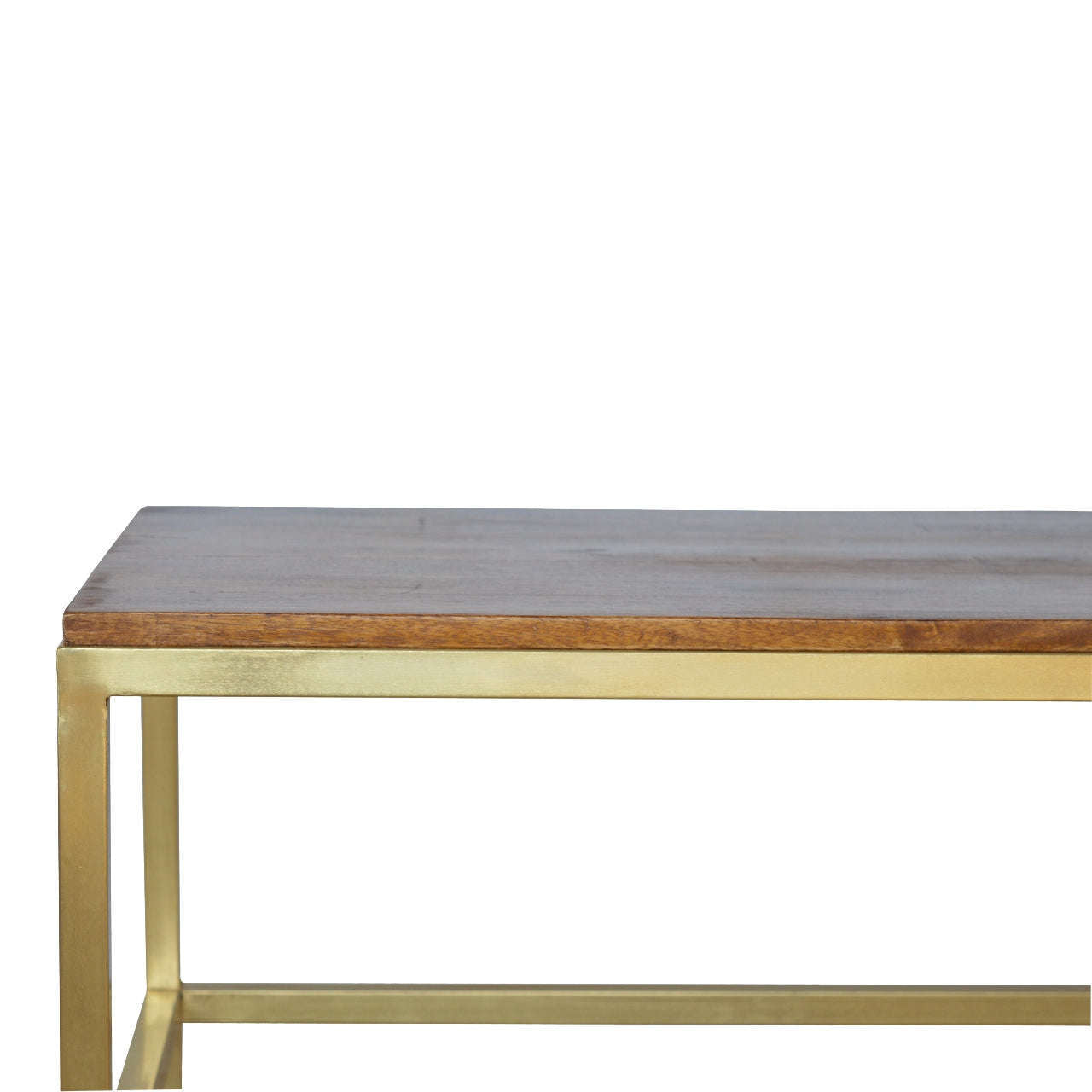 Ashpinoke:Rectangular Coffee Table with Gold Base-Coffee Tables-Artisan