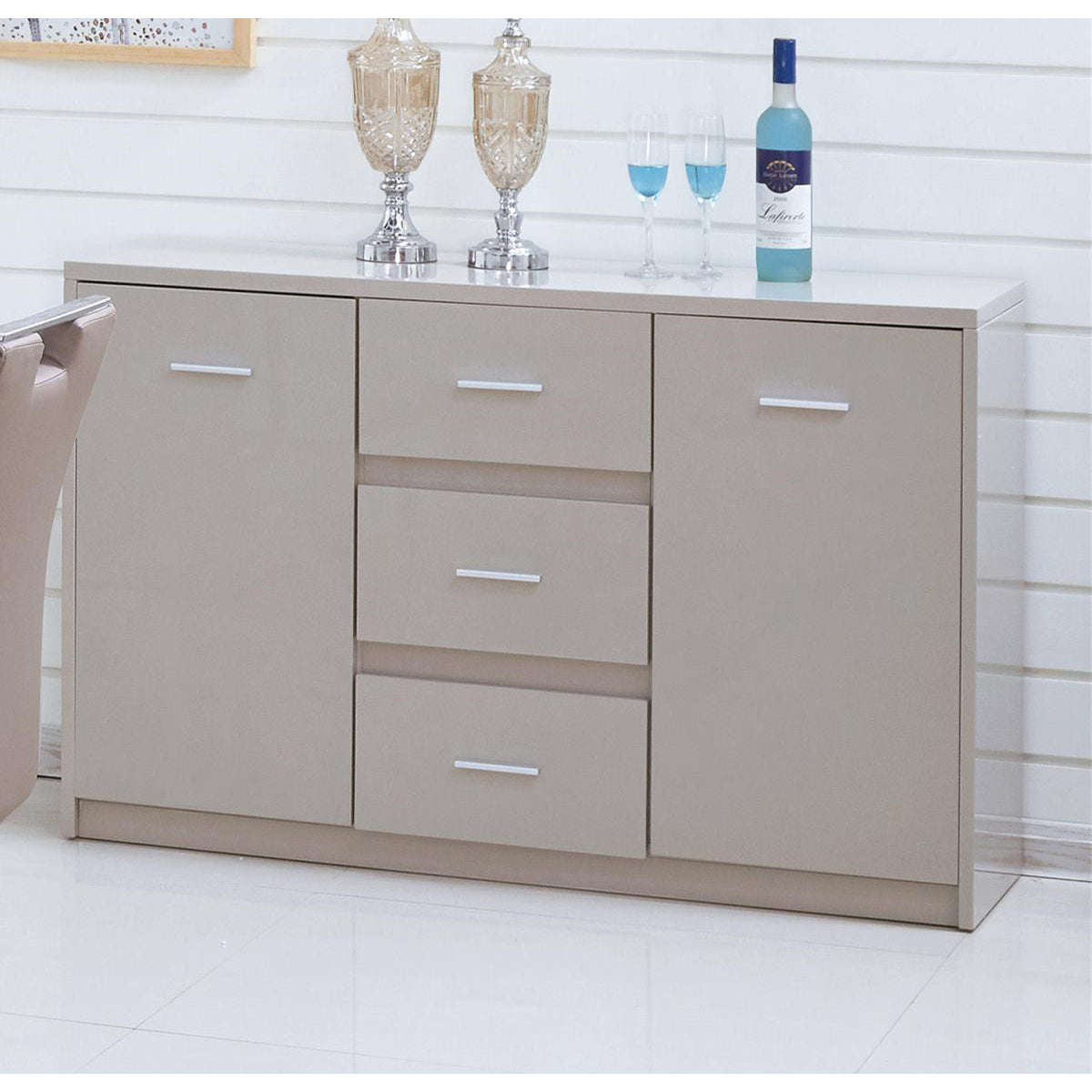 Ashpinoke:Rembrock High Gloss Sideboard Champagne-Sideboards and Displays-Heartlands Furniture