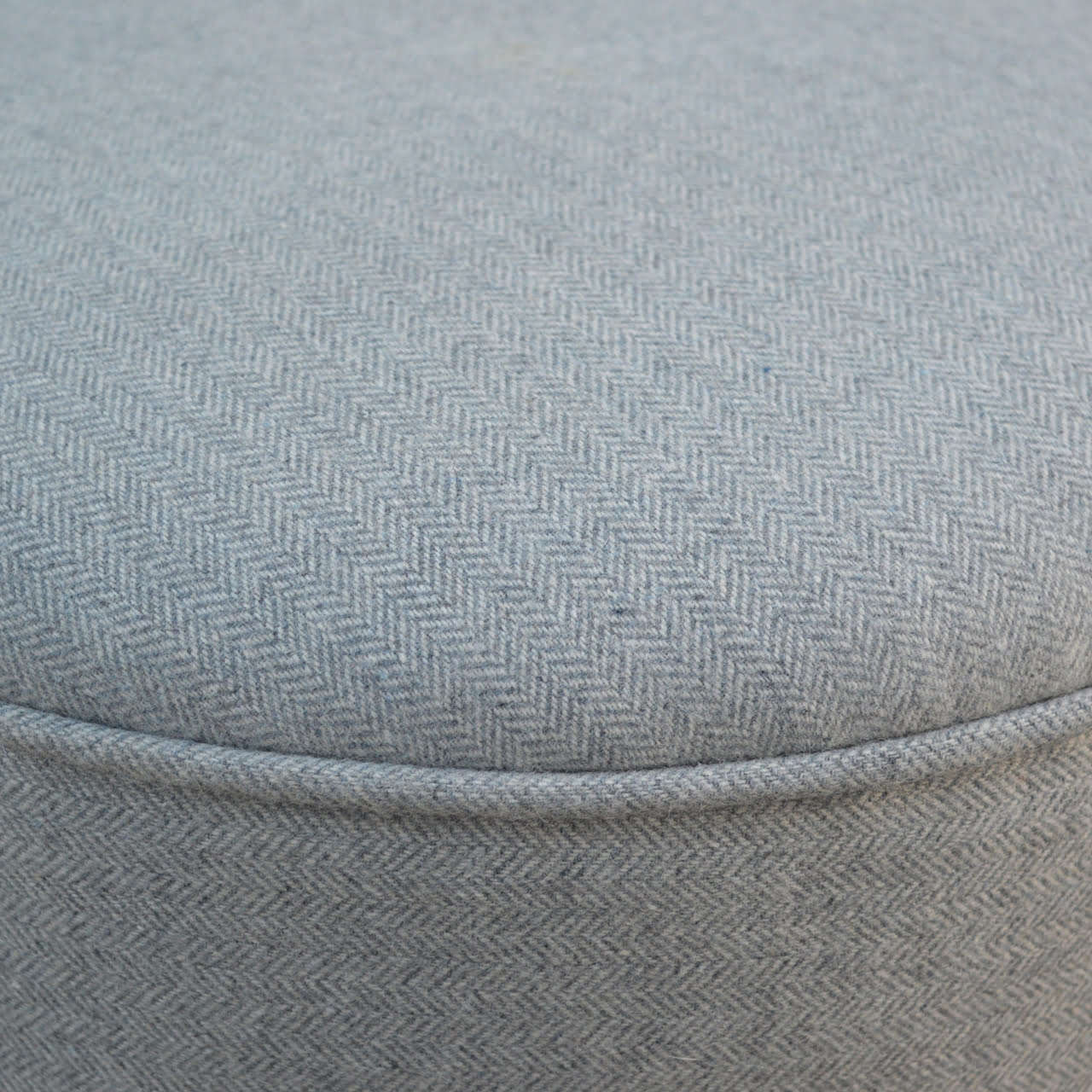 Ashpinoke:Round Grey Tweed Footstool-Footstools-Artisan