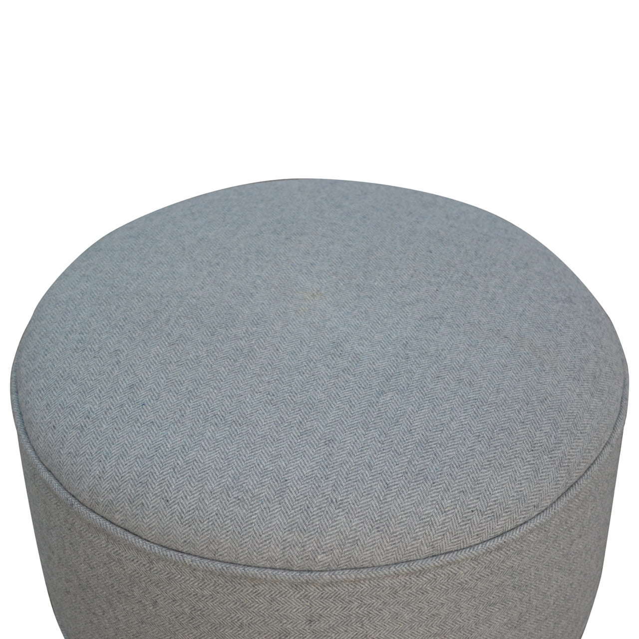 Ashpinoke:Round Grey Tweed Footstool-Footstools-Artisan