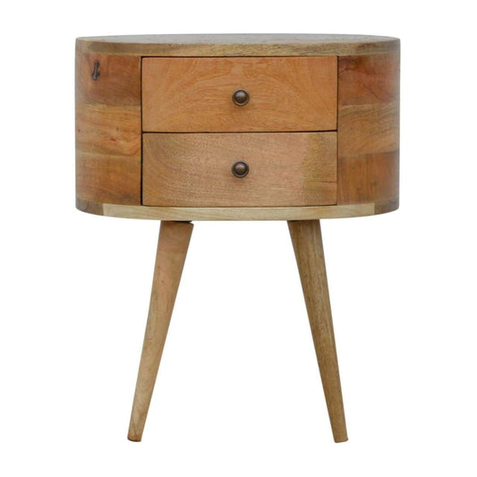 Ashpinoke:Rounded Bedside Table-Bedsides-Artisan