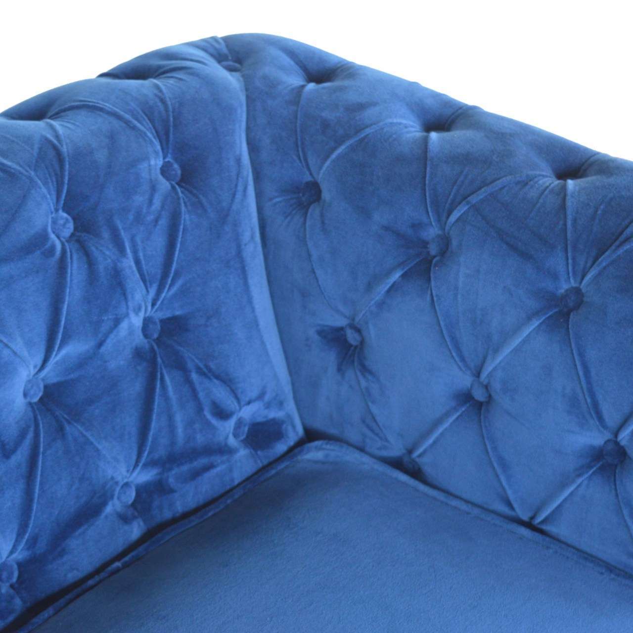 Ashpinoke:Royal Blue Velvet Chesterfield Sofa-Sofas-Artisan