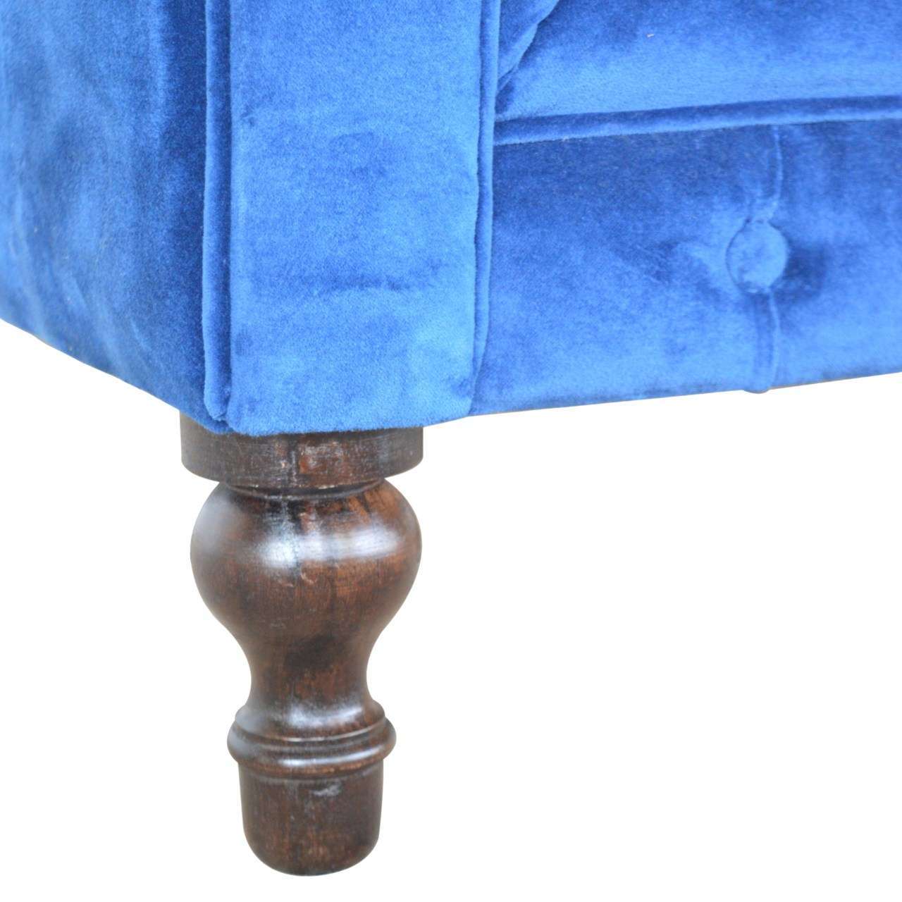 Ashpinoke:Royal Blue Velvet Chesterfield Sofa-Sofas-Artisan