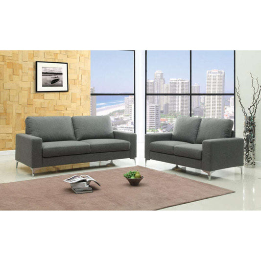 Ashpinoke:Sally Fabric 3 Seater Sofa Grey-Sofas-Heartlands Furniture