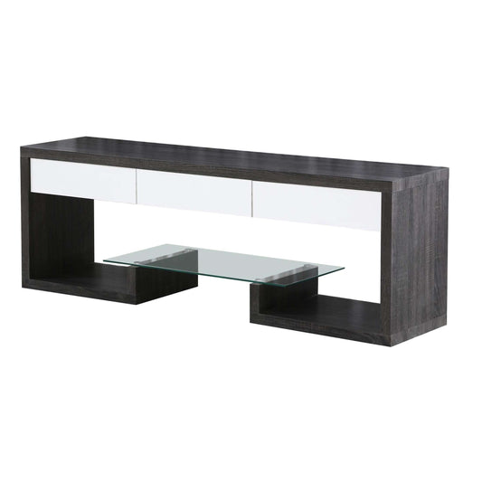 Ashpinoke:Samba TV Unit Black & White High Gloss 3 Drawer-TV Units-Heartlands Furniture