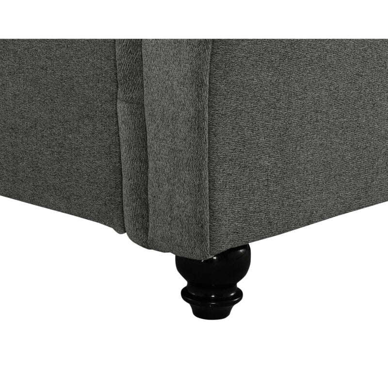 Ashpinoke:Santafe Linen Fabric Double Bed Grey-Double Beds-Heartlands Furniture