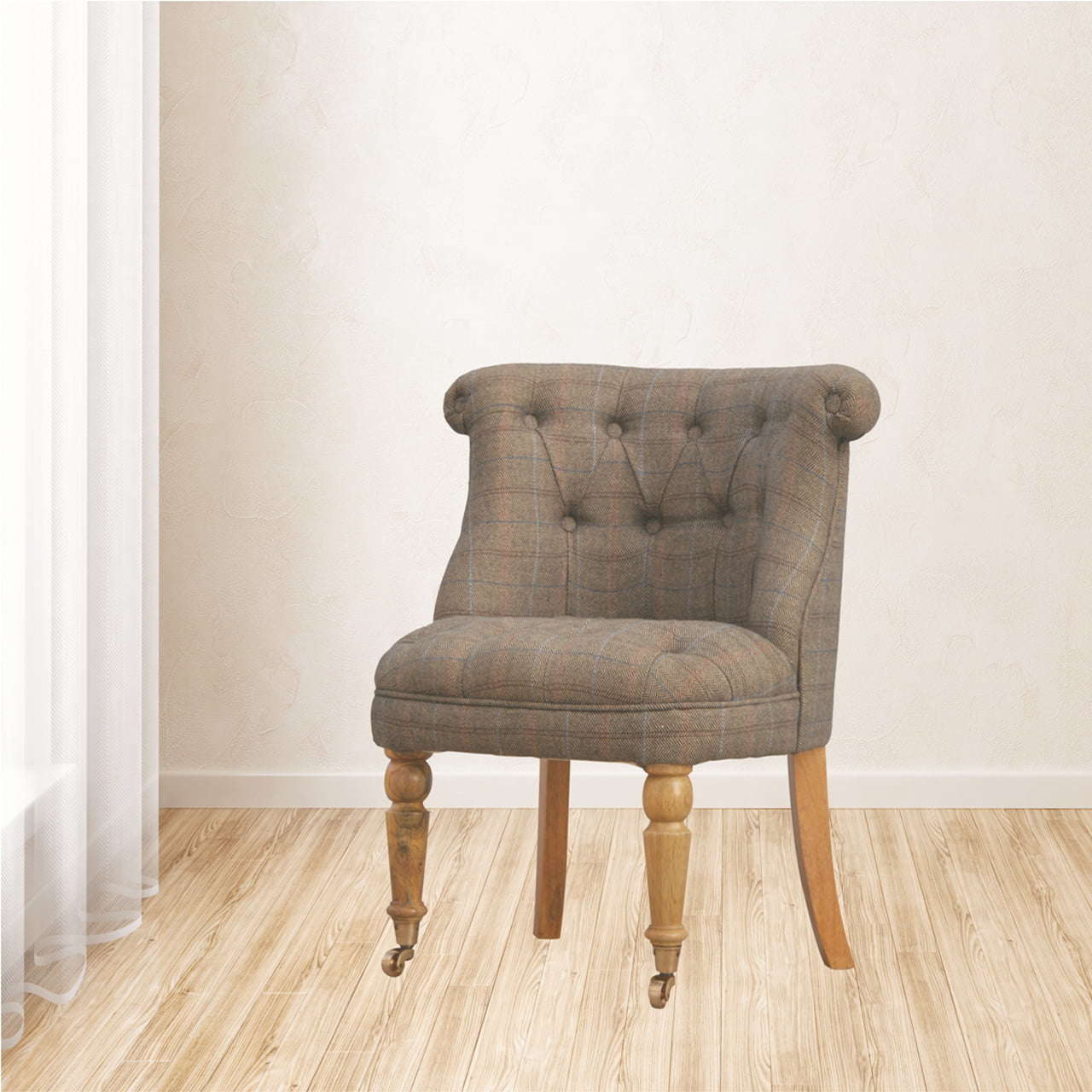 Ashpinoke:Small Multi Tweed Accent Chair-Chairs-Artisan