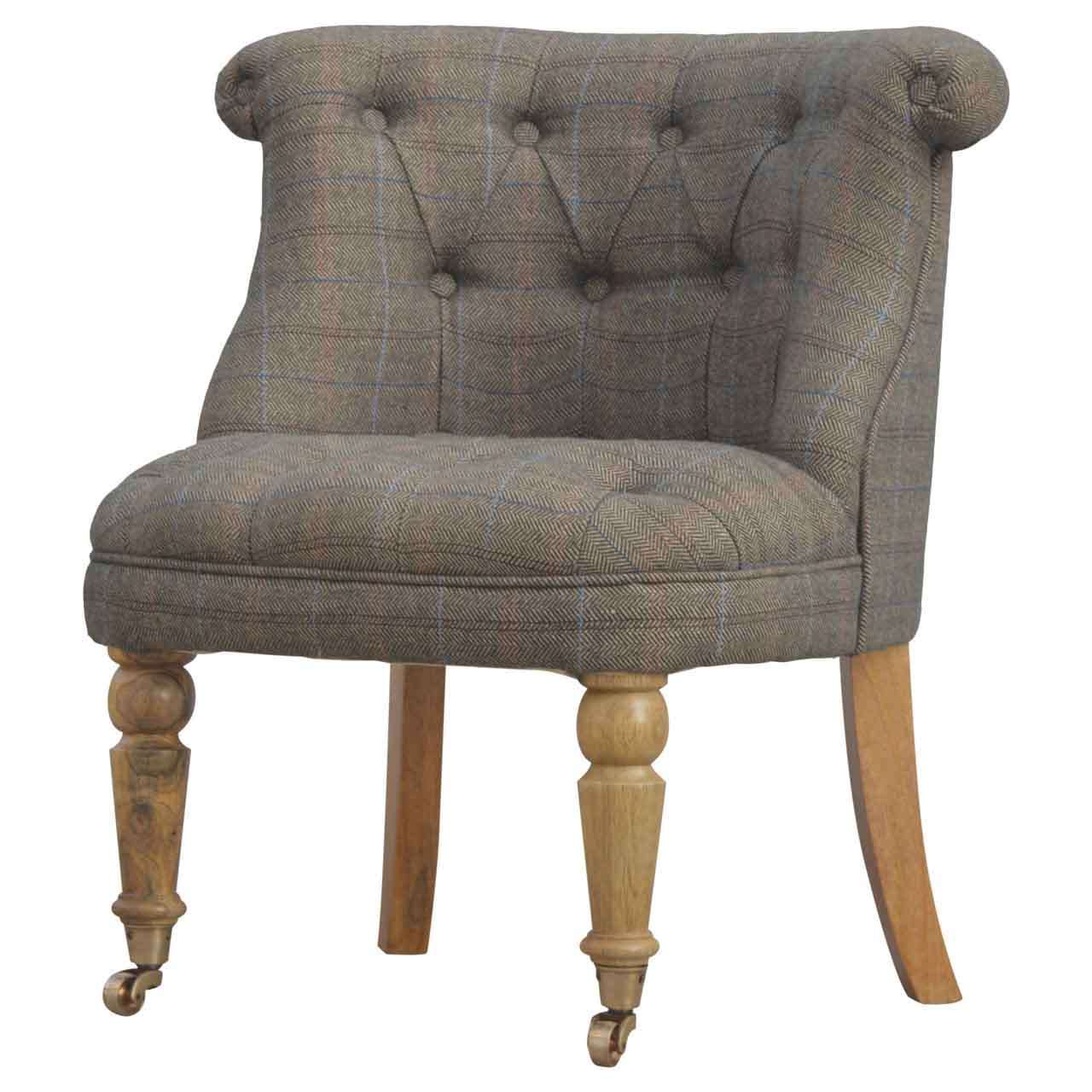 Ashpinoke:Small Multi Tweed Accent Chair-Chairs-Artisan