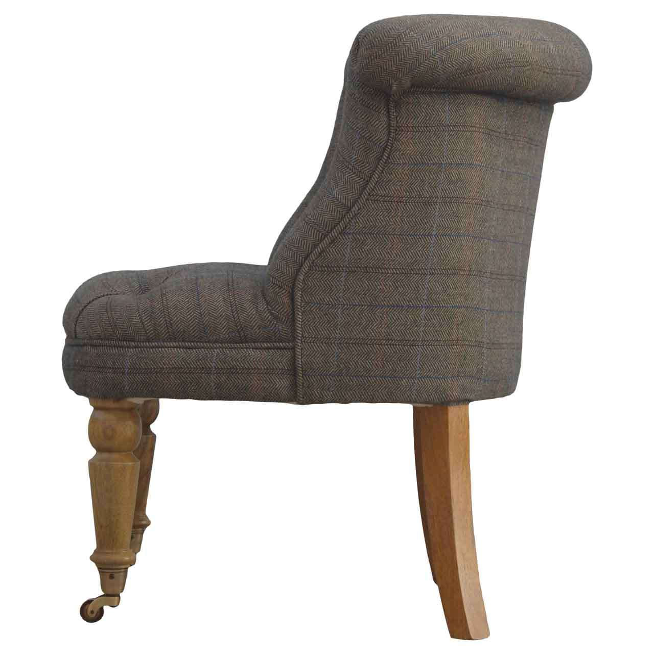 Ashpinoke:Small Multi Tweed Accent Chair-Chairs-Artisan