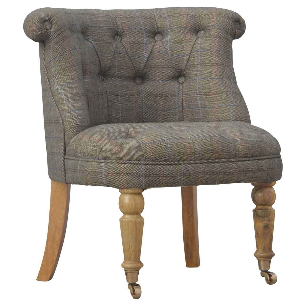 Ashpinoke:Small Multi Tweed Accent Chair-Chairs-Artisan