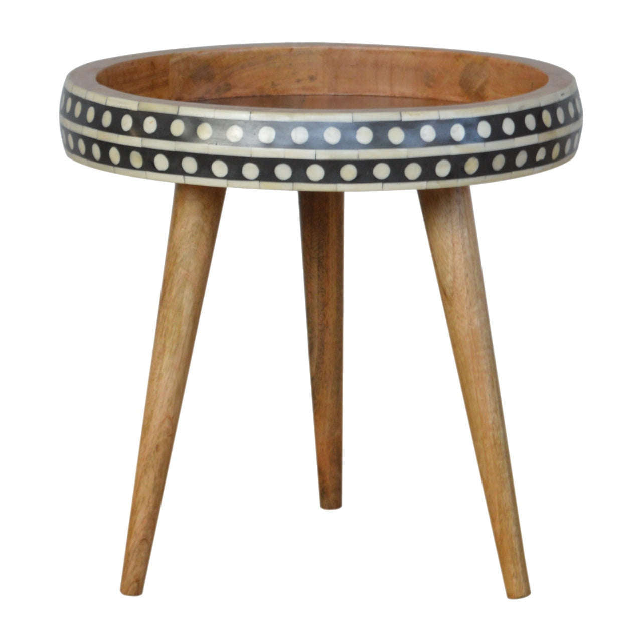 Ashpinoke:Small Patterned Nordic Style End Table-End Tables-Artisan