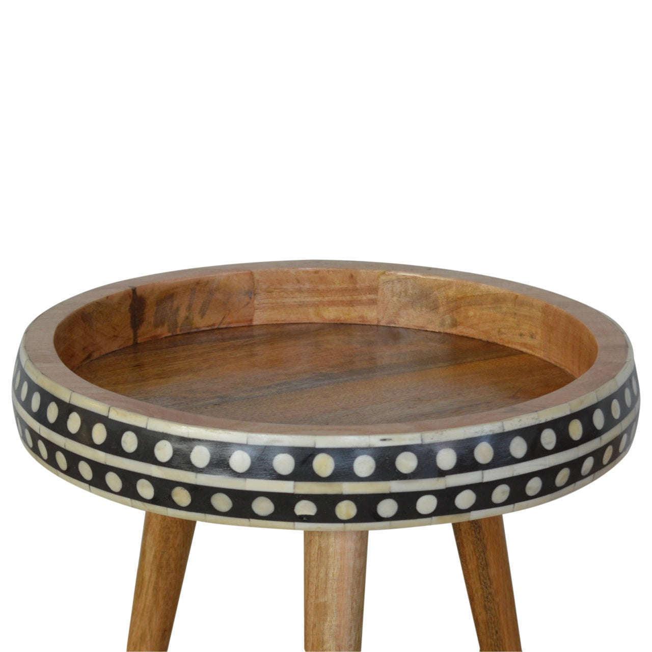 Ashpinoke:Small Patterned Nordic Style End Table-End Tables-Artisan