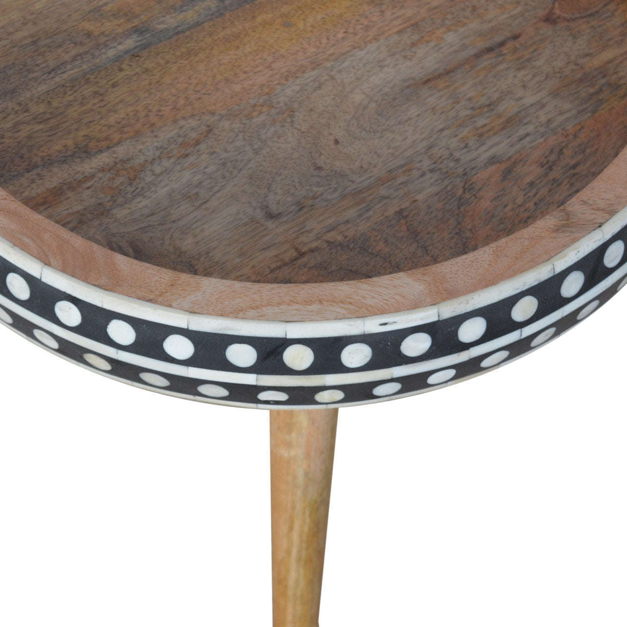 Ashpinoke:Small Patterned Nordic Style End Table-End Tables-Artisan