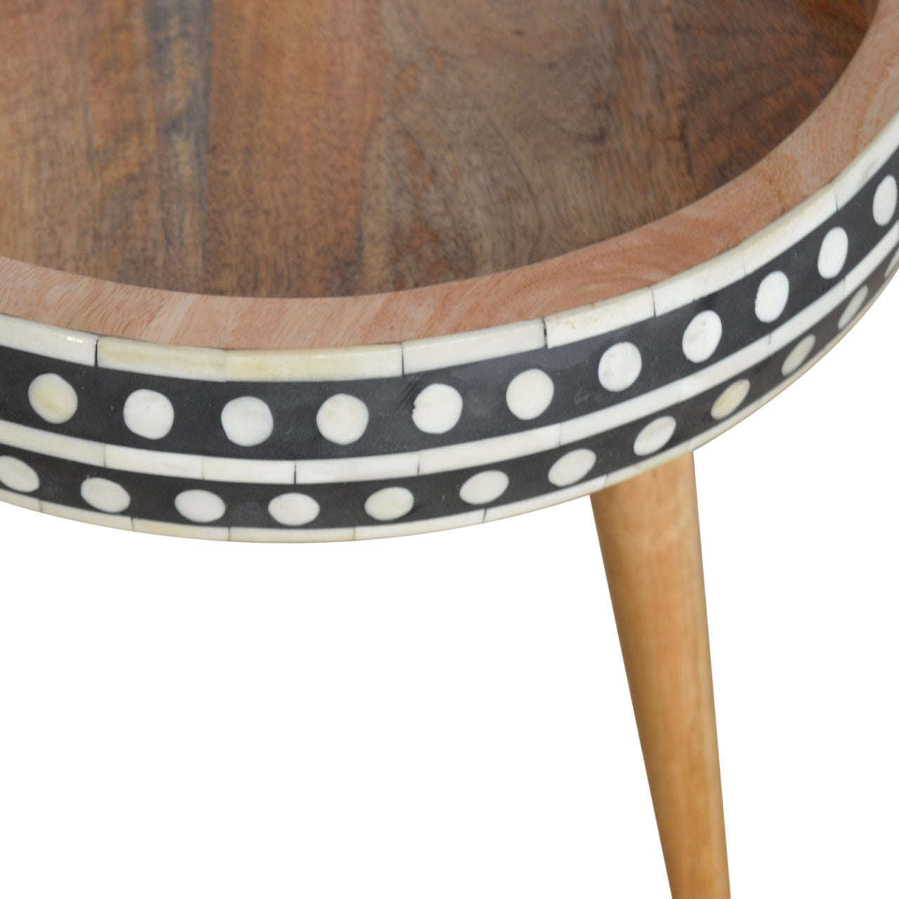 Ashpinoke:Small Patterned Nordic Style End Table-End Tables-Artisan