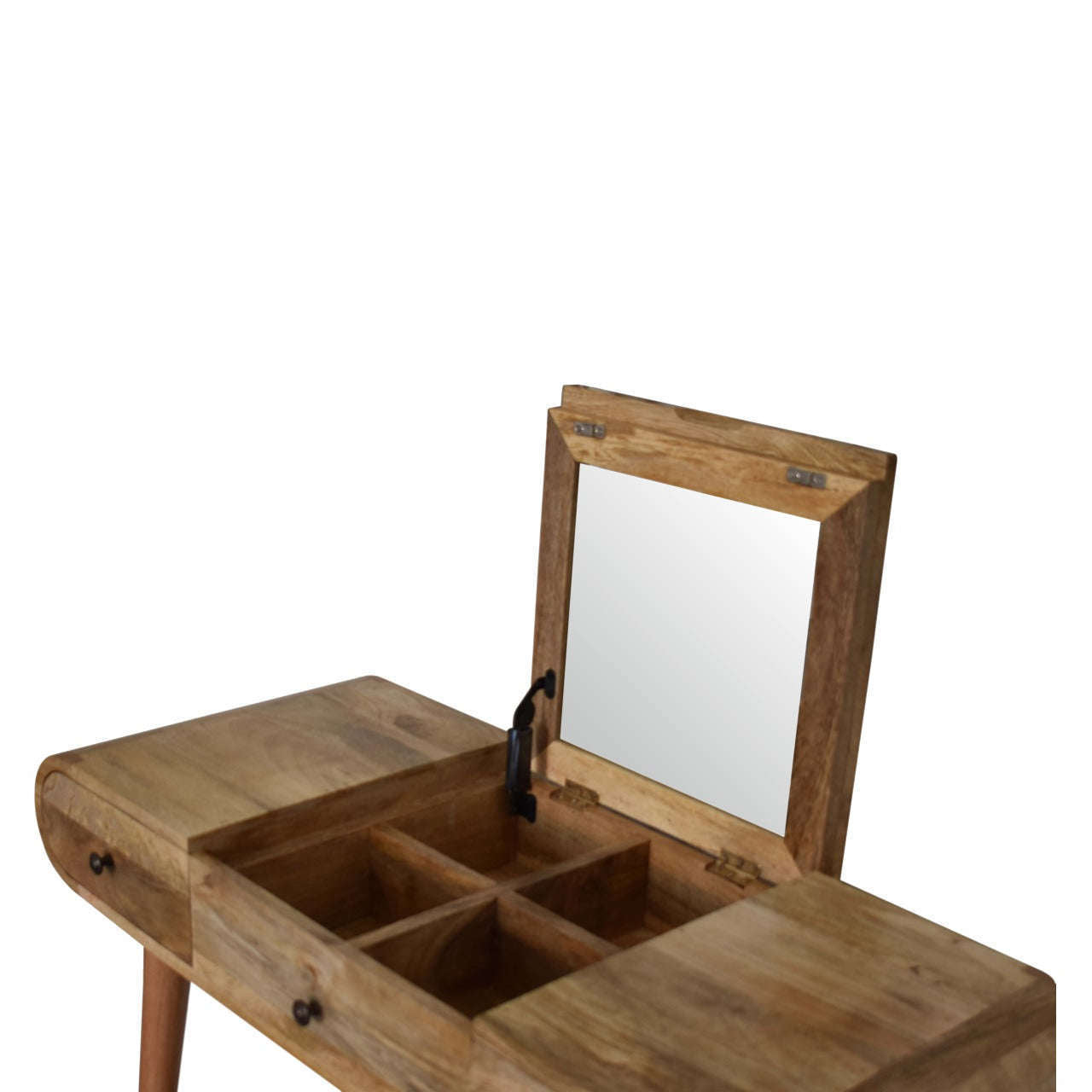 Ashpinoke:Solid Wood Dressing Table with Foldable Mirror-Dressers-Artisan