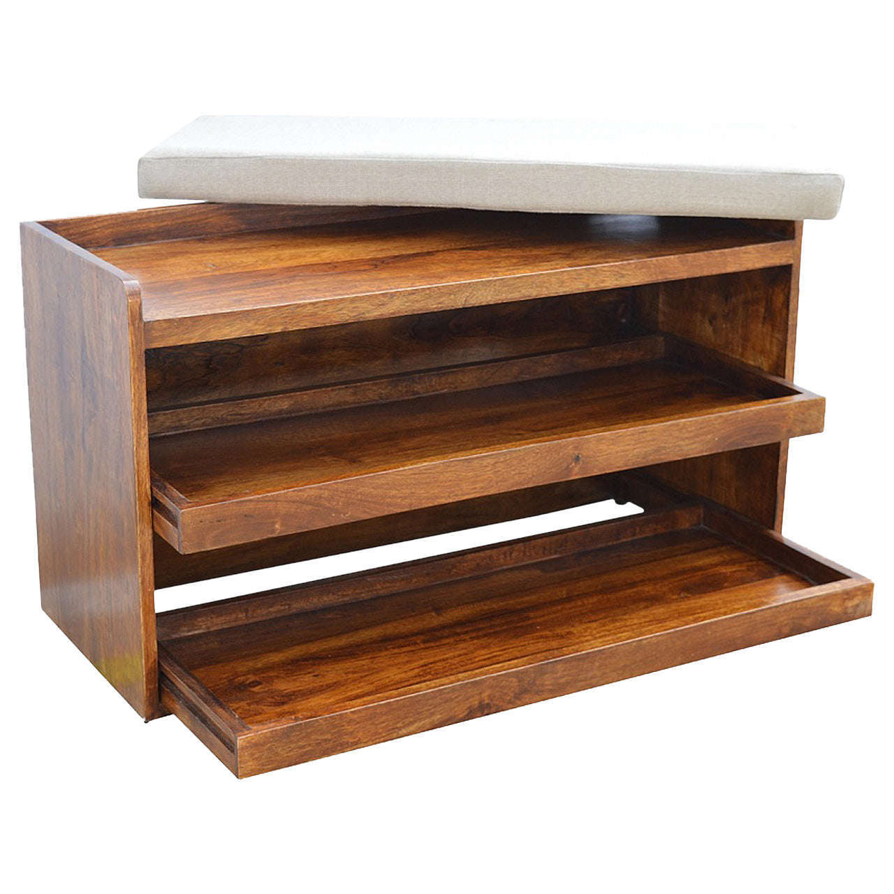 Ashpinoke:Solid Wood Shoe Storage Unit-Storage-Artisan